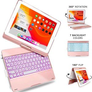 iPad 10.2 9th/8th/7th Gen 10.5/Air 3 Bluetooth Keyboard Case W/7 Backlit Colors